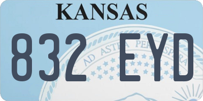 KS license plate 832EYD