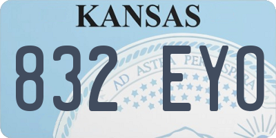 KS license plate 832EYO