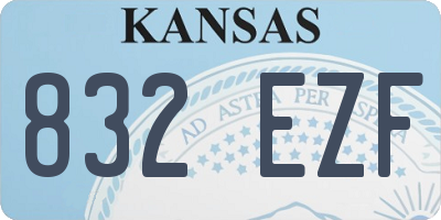 KS license plate 832EZF