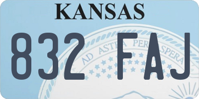KS license plate 832FAJ