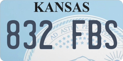 KS license plate 832FBS