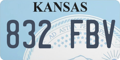 KS license plate 832FBV