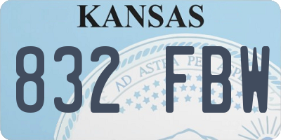 KS license plate 832FBW