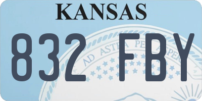 KS license plate 832FBY