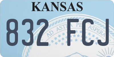 KS license plate 832FCJ