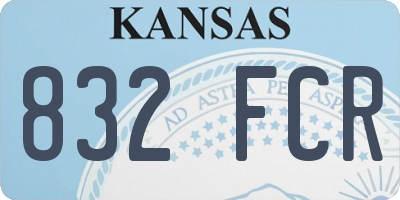KS license plate 832FCR