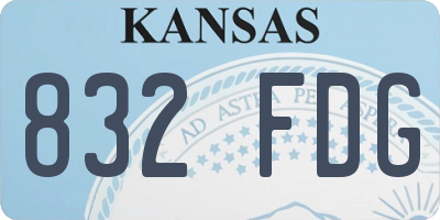 KS license plate 832FDG