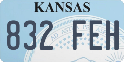 KS license plate 832FEH