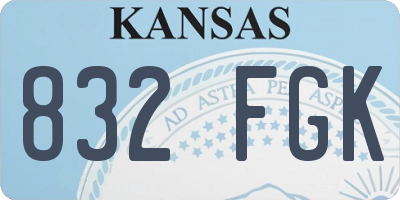 KS license plate 832FGK