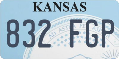 KS license plate 832FGP