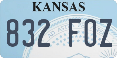 KS license plate 832FOZ