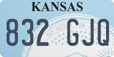 KS license plate 832GJQ