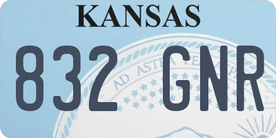 KS license plate 832GNR