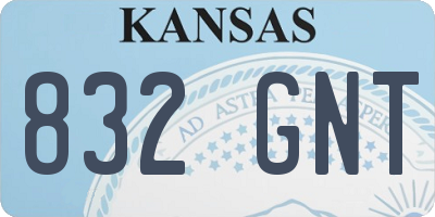 KS license plate 832GNT