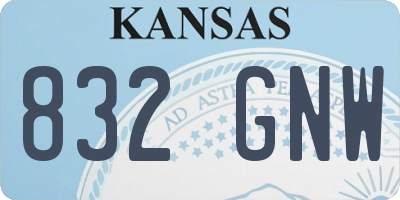 KS license plate 832GNW