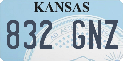 KS license plate 832GNZ