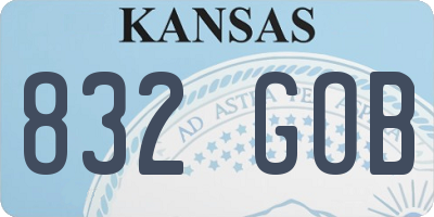 KS license plate 832GOB