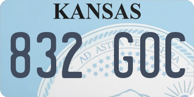 KS license plate 832GOC