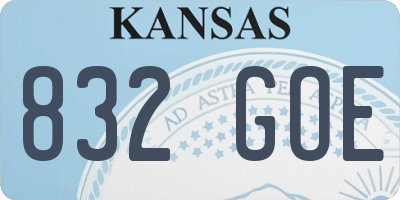 KS license plate 832GOE