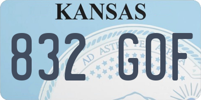 KS license plate 832GOF