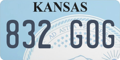 KS license plate 832GOG