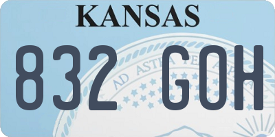 KS license plate 832GOH
