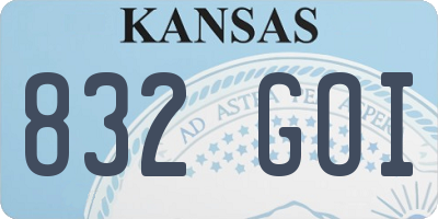 KS license plate 832GOI