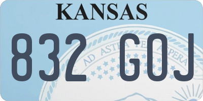 KS license plate 832GOJ