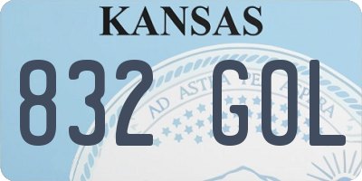 KS license plate 832GOL