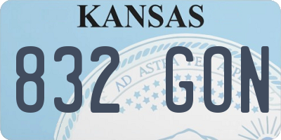 KS license plate 832GON