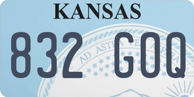 KS license plate 832GOQ