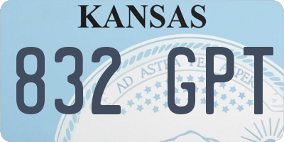 KS license plate 832GPT