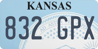 KS license plate 832GPX