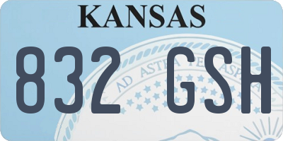 KS license plate 832GSH