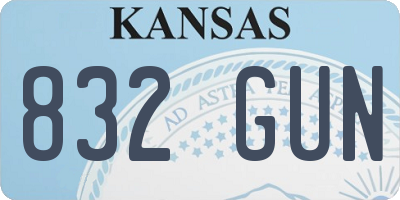 KS license plate 832GUN
