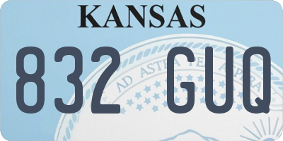 KS license plate 832GUQ