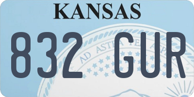KS license plate 832GUR