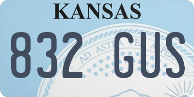 KS license plate 832GUS