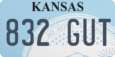 KS license plate 832GUT
