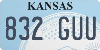 KS license plate 832GUU