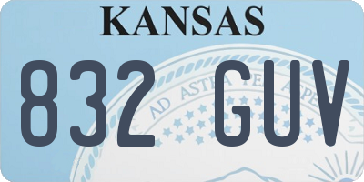 KS license plate 832GUV
