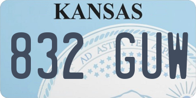 KS license plate 832GUW