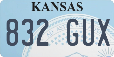 KS license plate 832GUX