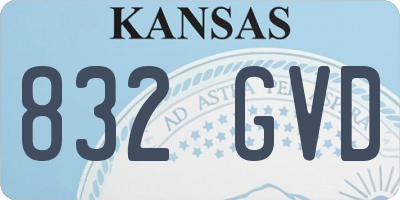 KS license plate 832GVD