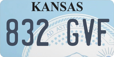 KS license plate 832GVF
