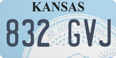 KS license plate 832GVJ