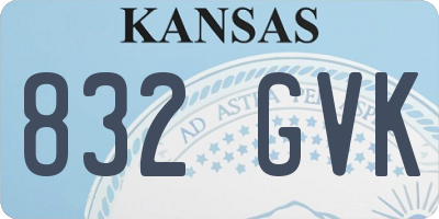 KS license plate 832GVK