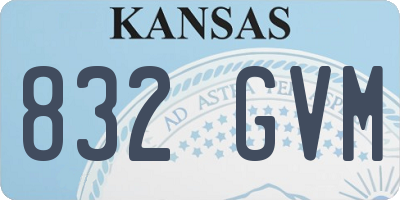 KS license plate 832GVM