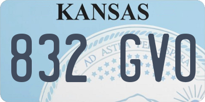 KS license plate 832GVO