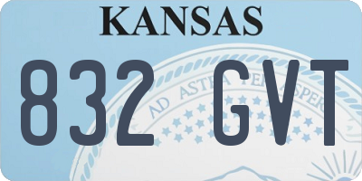 KS license plate 832GVT
